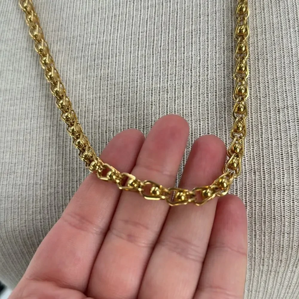 Monet goldtone ball chain necklace